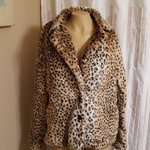 Wild Honey Luxe Leopard Coat. NWT